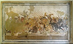 Mosaico de la batalla de Isos en la Casa del Fauno, Pompeya