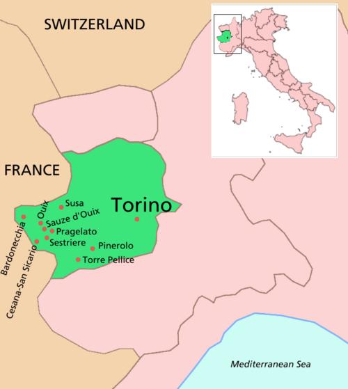 Mapa de localización detallada de Sestriere