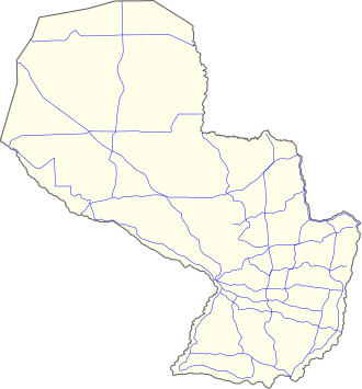 Plano geográfico de la red de rutas paraguayas tras la recategorización oficial