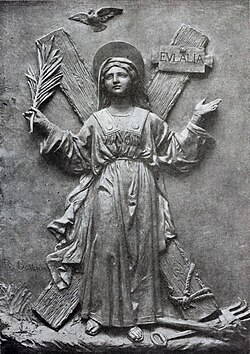 Escultura de Santa Eulalia realizada por Ricardo Bellver