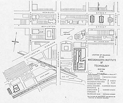 Mapa histórico del campus de Boston del MIT.