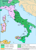 Mapa de las lenguas de la Italia prerromana