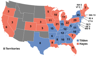 Mapa y datos de las elecciones presidenciales de Estados Unidos de 1876