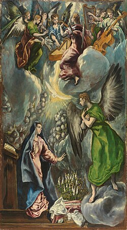 La Anunciación de El Greco, óleo sobre lienzo conservado en el Museo del Prado.