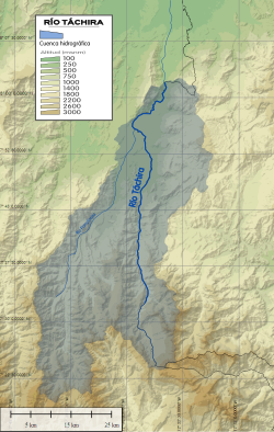 Mapa de la cuenca del río Táchira