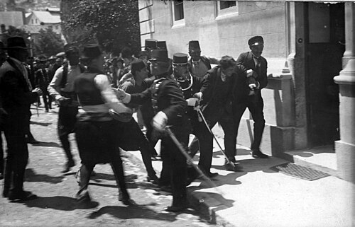 Captura de Gavrilo Princip tras el asesinato del archiduque