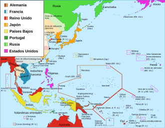 División colonial de Oceanía en 1914