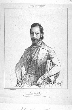 Retrato de José Zorrilla pintado por Federico de Madrazo en 1862