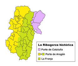 Mapa histórico y comarcal de la Ribagorza