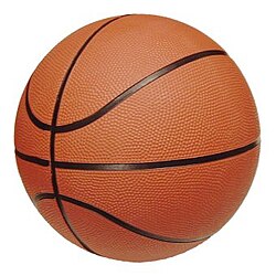 Balón de baloncesto de color naranja con superficie rugosa