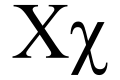 Representación comparativa de la letra X en griego, etrusco y latín