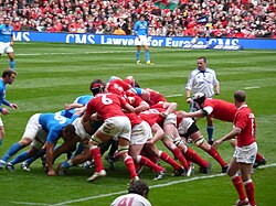 Partido disputado entre las selecciones de Italia y Gales