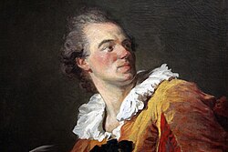 Inspiración, autorretrato fragmento de Jean-Honoré Fragonard pintado en 1769