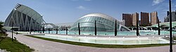Panorámica diurna de la Ciudad de las Artes y de las Ciencias en Valencia