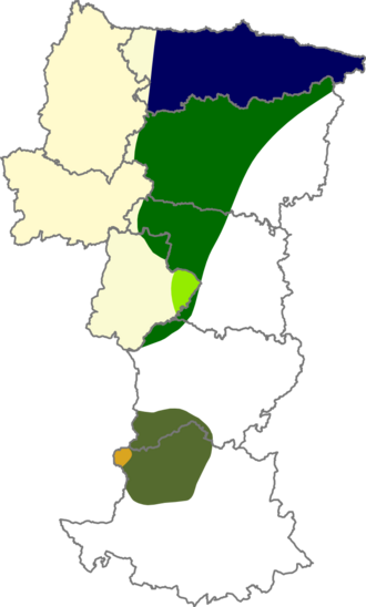 Mapa de distribución del diasistema asturleonés