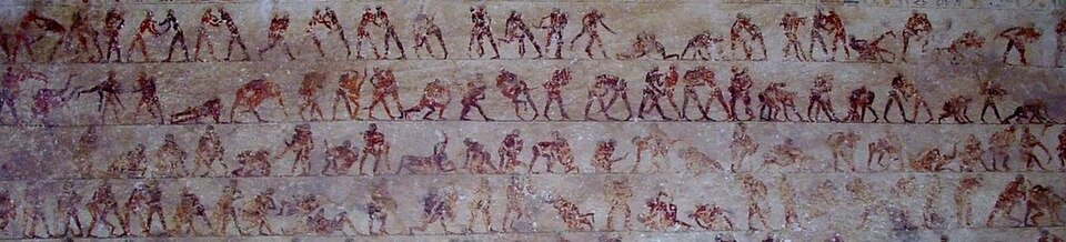 Detalle de escenas de lucha del Antiguo Egipto