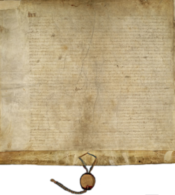 Documento histórico de la Dongan Charter de 1686 en Albany