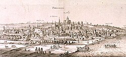 Vista panorámica de la ciudad de Oppenheim en el siglo XVII