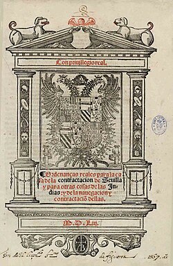 Portada de la ordenanza de 1553