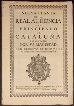 Edición impresa del Real Decreto de 1715