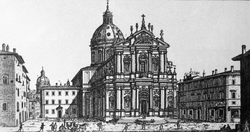 Grabado histórico de Giovanni Battista Falda de 1655
