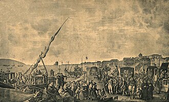 Huida de Juan VI y su familia desde el puerto de Belém