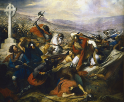 Representación de la batalla de Poitiers.