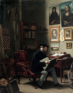 Autorretrato en su estudio de Antonio Gisbert