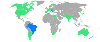 Mapa de delegaciones participantes