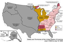 Mapa histórico de la Compra de Luisiana.
