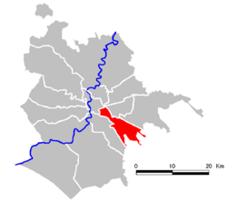 Ubicación del distrito en Roma