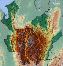 Mapa físico que detalla la orografía y elevaciones de Antioquia.