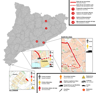 Ubicación de las localidades afectadas
