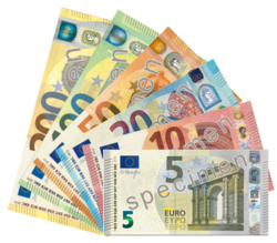 Billetes de euro utilizados en Kosovo