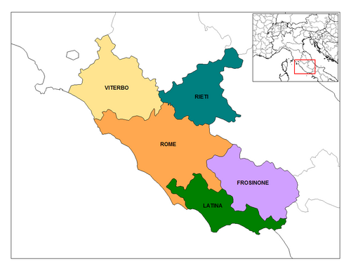 Divisiones administrativas de Lacio