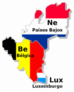Mapa político e institucional del Benelux