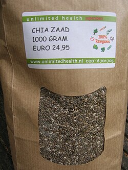 Semillas de chía envasadas para su comercialización