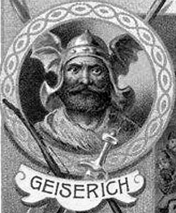 Retrato histórico de Genserico como rey de los vándalos