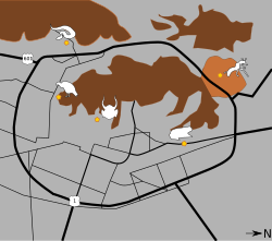 Mapa de la Serranía sagrada de los urus