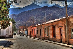 Calle típica de Tilcara en la provincia de Jujuy