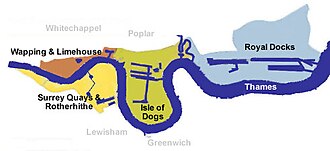 Mapa general de los Docklands de Londres