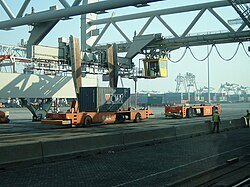 Terminal de contenedores en el puerto de Rotterdam