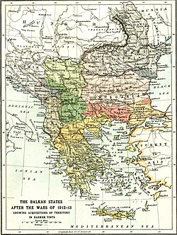 Mapas históricos de los Balcanes en 1913