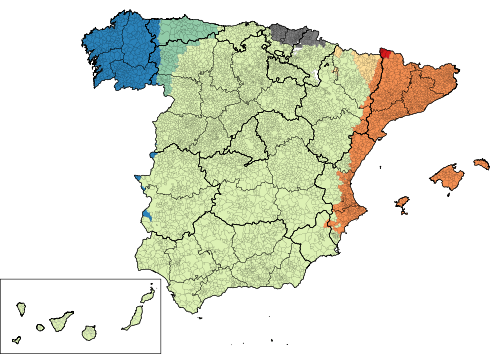 Mapa de las lenguas maternas en España