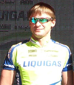 Aleksandr Kuschynski durante su etapa como ciclista profesional.
