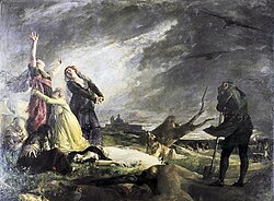 Obra pictórica de Vicente Palmaroli sobre las consecuencias de los fusilamientos