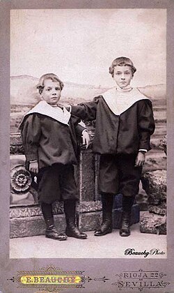 Retrato de infancia de Antonio y Manuel Machado en 1883