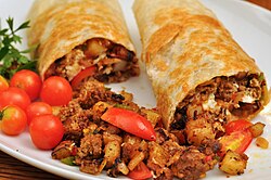 Burritos de tortillas fritas