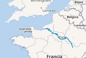 Mapa de la cuenca del río Sena
