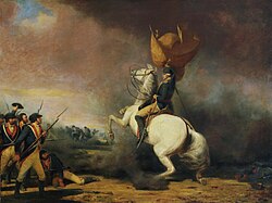 George Washington arengando a sus tropas en la Batalla de Princeton